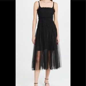 Rebecca Taylor Tulle Midi Dress Black size 2